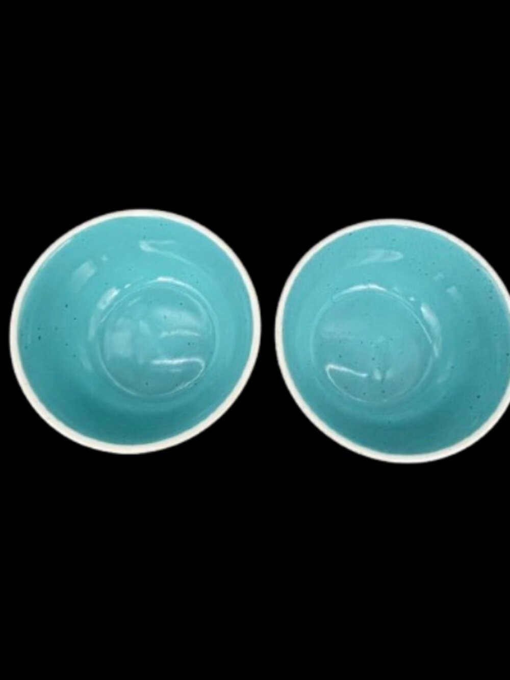 Whisker City Ivory Aqua "Paw" Ceramic 8 OZ Cat Food Water Bowls Set of 2 - Picture 5 of 6